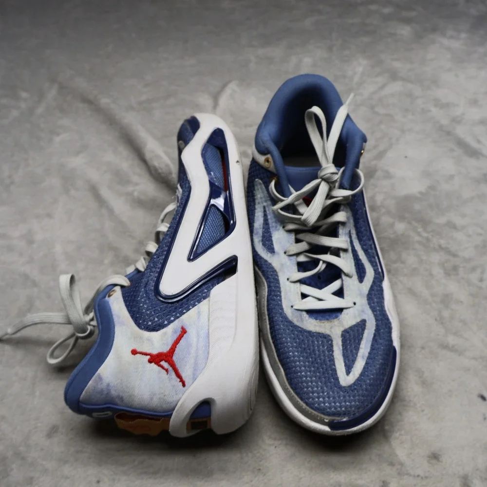 Jordan Mens 10.5 Basketball Shoes Blue Denim Tatum 1‎ Mesh Lightweight High Top